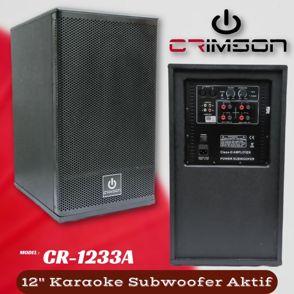 CRIMSON & CARMAN Subwoofer Aktif 12 Inch CR-1288X CR-1255 CR-1233A CM-1222A – 300W–1500W Max Power, 