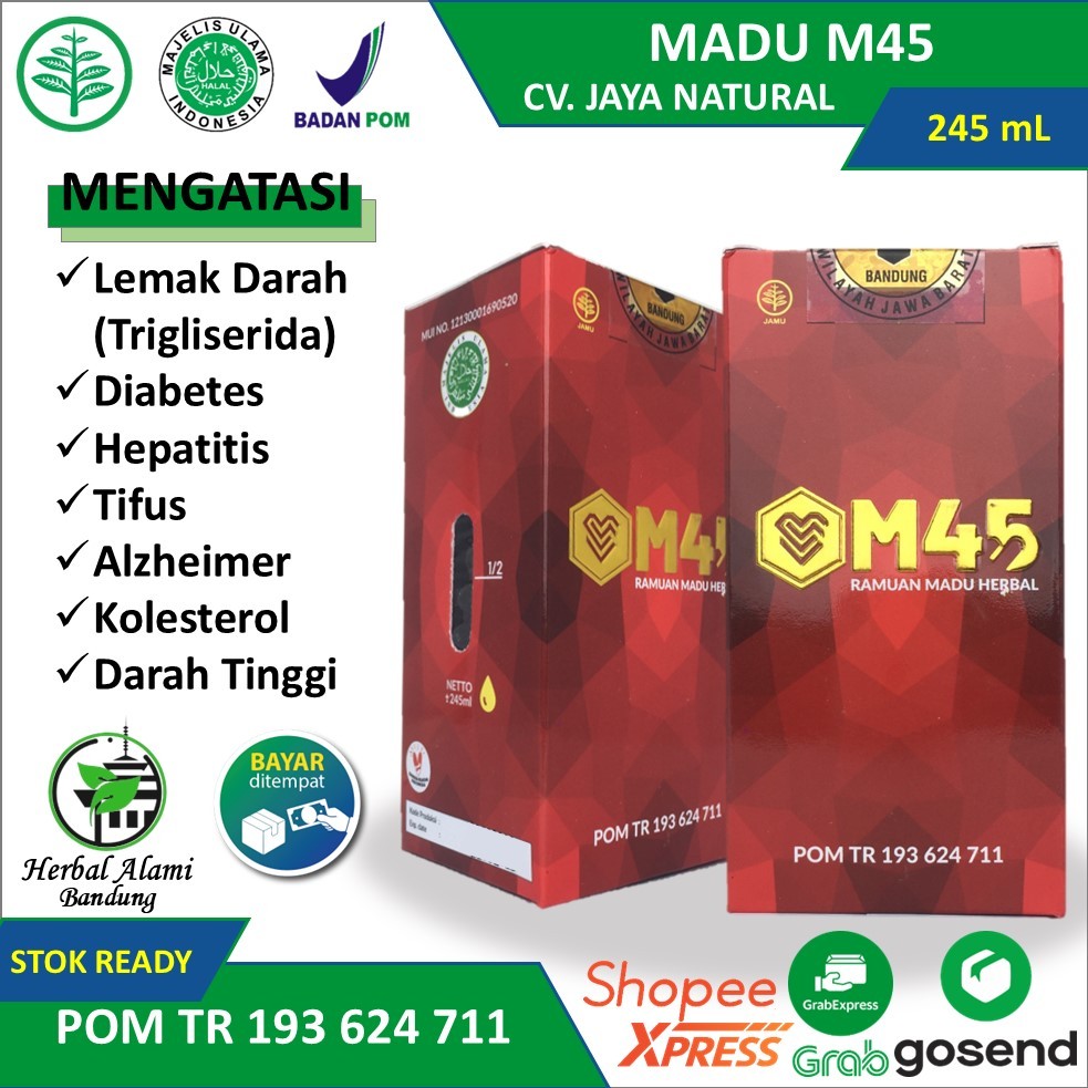 Madu M45 Herbal Terapi Jantung Kolesterol Darah Tinggi Diabetes Terpercaya | Madu45