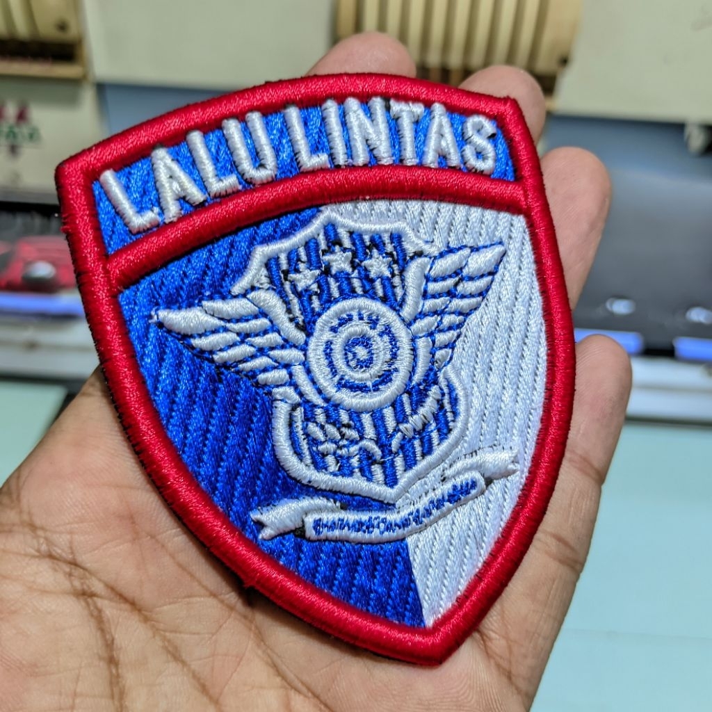 Bordir Logo Lantas Polisi Lalu Lintas Timbul