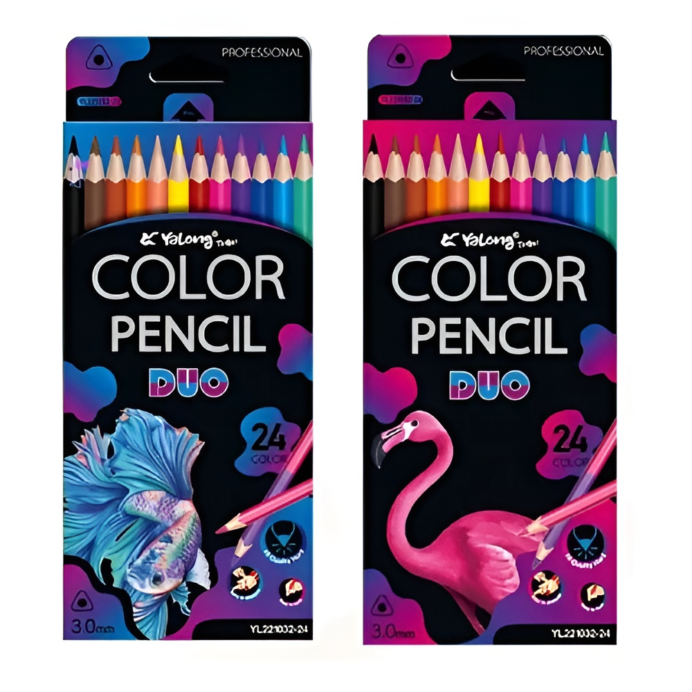 [YALONG] PENSIL WARNA DUO COLOR | 24 WARNA YL-221032-24