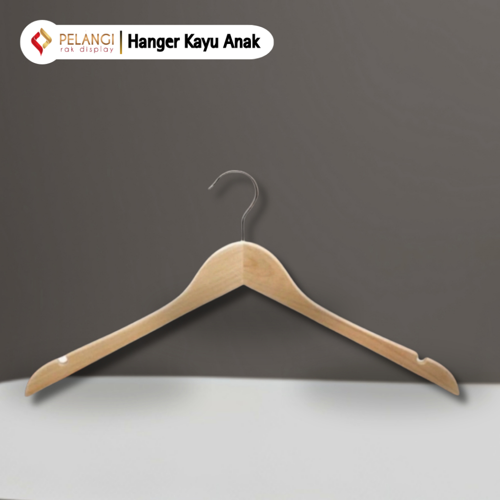 HANGER KAYU ANAK,HARGA / 6PCS ,KASTOK BAJU ANAK