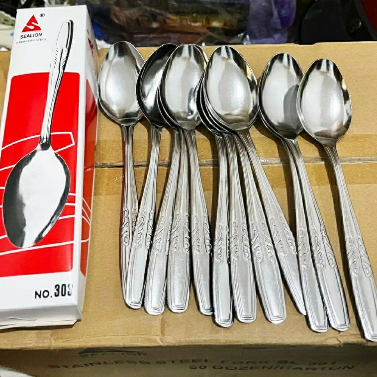 Sendok stainless steel lebih tebal merk SEALION model regent (12pcs/1lusin) tebal - Peralatan Makan 