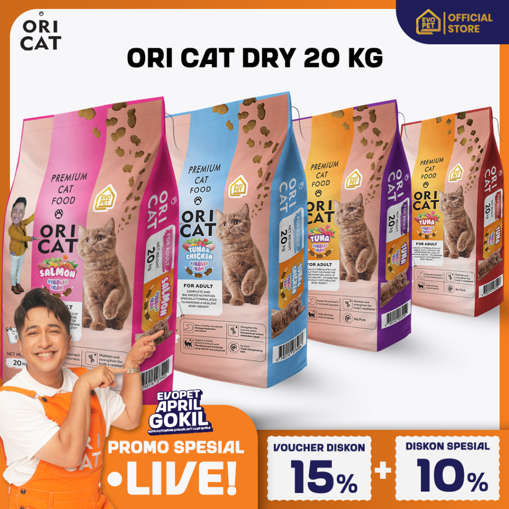 [EXCLUSIVE LIVE] ORI CAT DRY FOOD ADULT 20KG