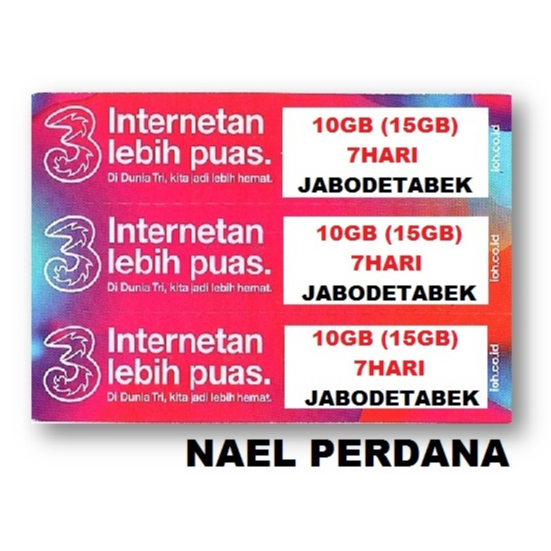 VOUCHER TRI HAPPY 10GB (15GB) 7HARI JABODETABEK