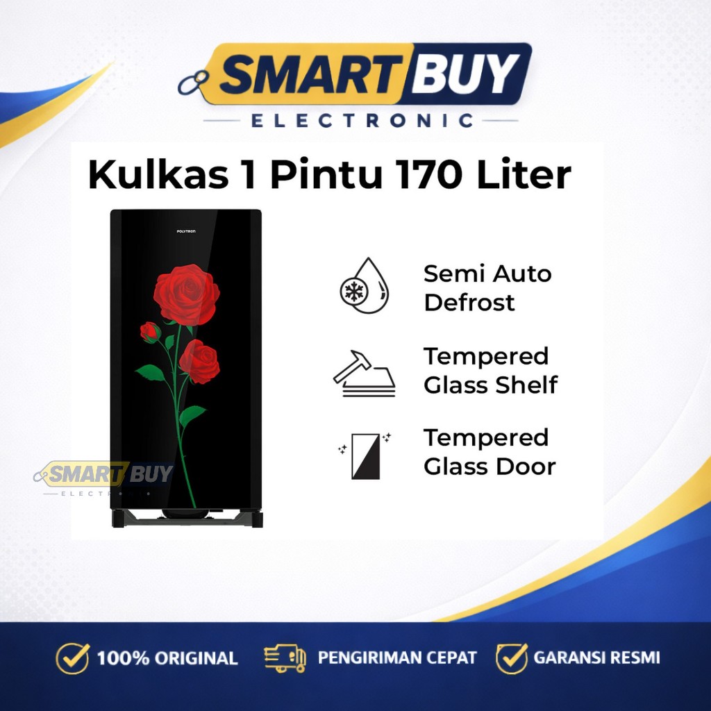 POLYTRON Kulkas 1 Pintu Belleza Varia 170 liter PRA 17CRX - hitam /POLYTRON Kulkas 1 Pintu Belleza V