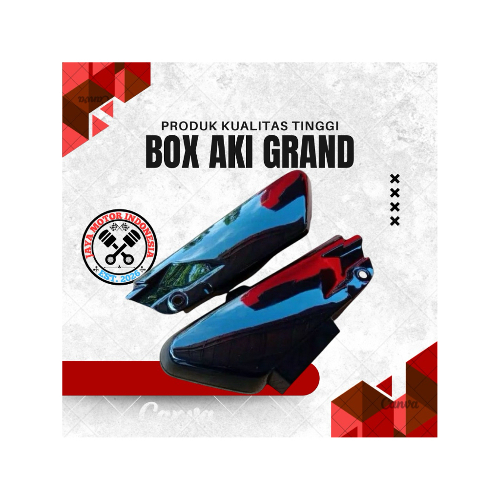 Tutup Box Aki Astrea Grand/Tutup box aki grand set kanan kiri cover body kecil hitam cover samping a