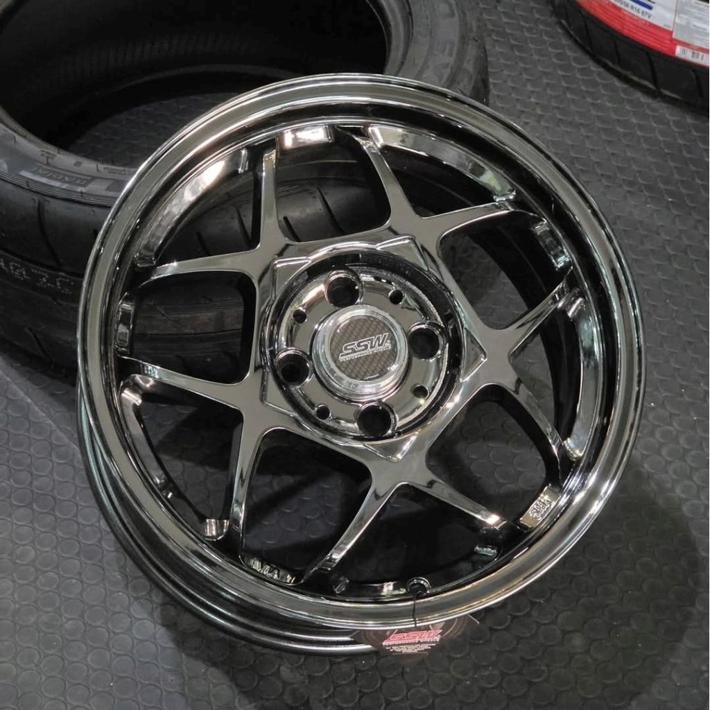 velg mobil ring 15 lebar 7 SSW FIRENZA BLACK CROME SSW ORIGINAL THAILAND velg racing r15 jazz yaris 
