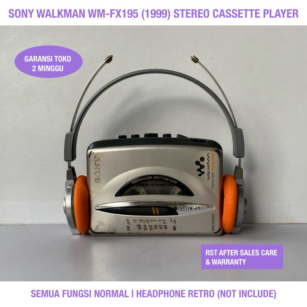 [RESTOCK] Vintage Walkman. Sony WM-FX195 (1999) Stereo Cassette Player | MegaBass