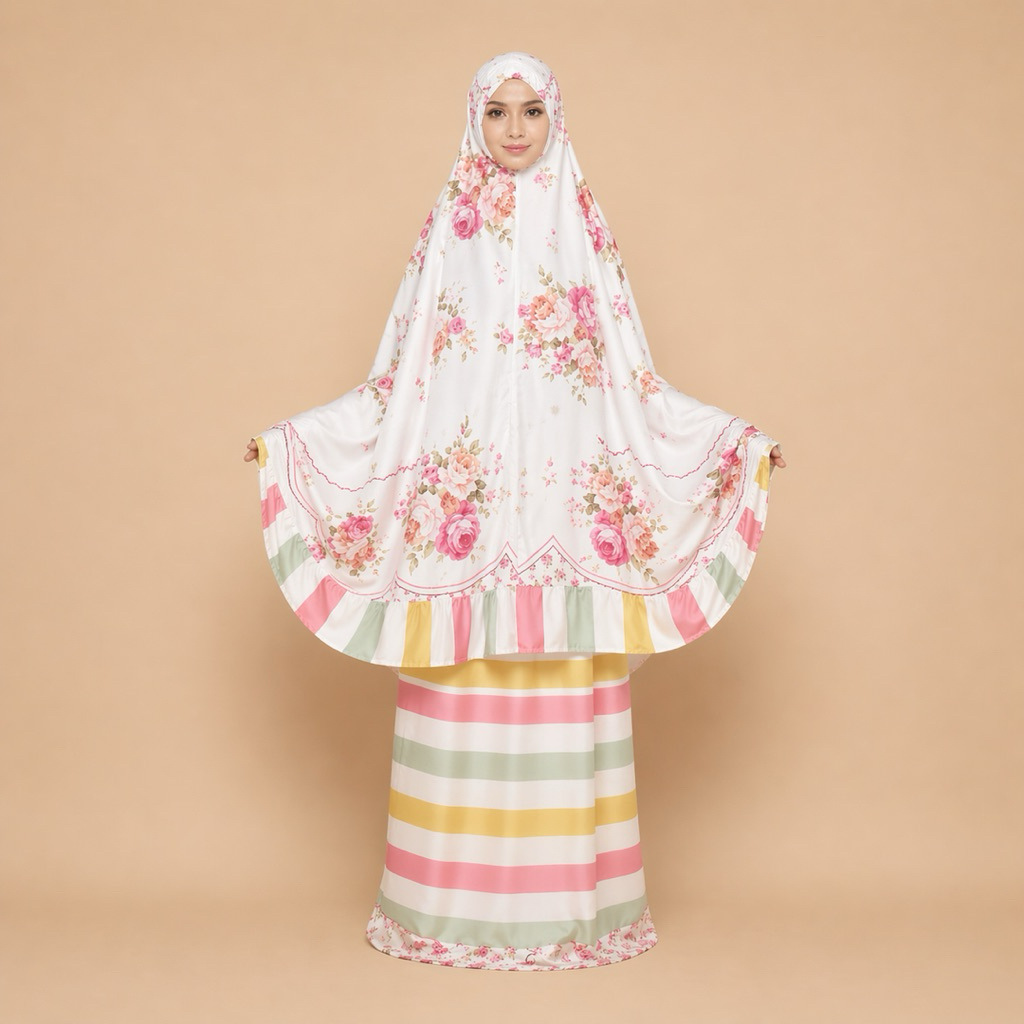 Mukena dewasa katun jepang pink RH