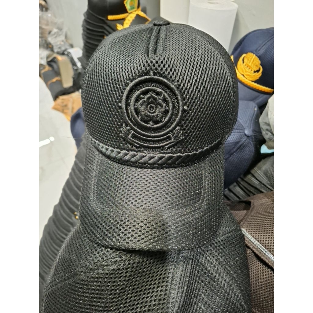 Topi jaring POLPP HITAM FULL