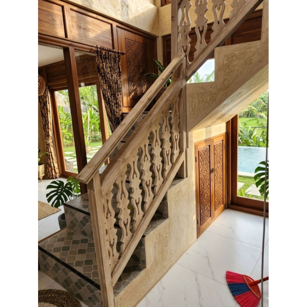 PAGAR Kayu, Ukiran Pagar Rumah # Tangga (Loteng) / Pembatas Dak Rumah