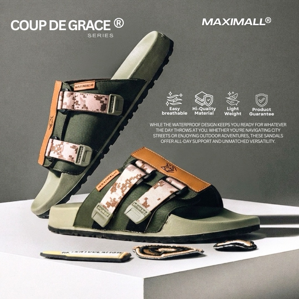 Sandal Slide Pria Wanita Slip On Ringan Anti Slip Selop Maximall X NeverTooLavish "Coup de Grace" Se