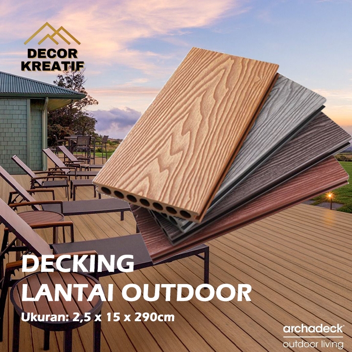 Decking WPC Serat Kayu Outdoor-Lantai kayu- serat kayu - lantai kolam renang/Taman Aesthetic