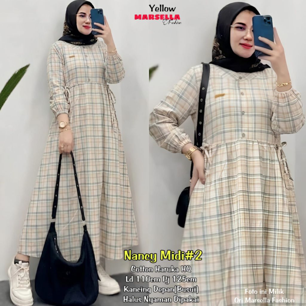 Midi pb 125  dan Gamis pb 135 Katun Haruka bestseller by Marsela Fashion