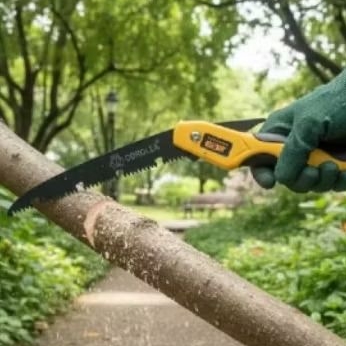 gergaji lipat kayu portabel merek Corolla dengan mata pisau berukuran 180mm.