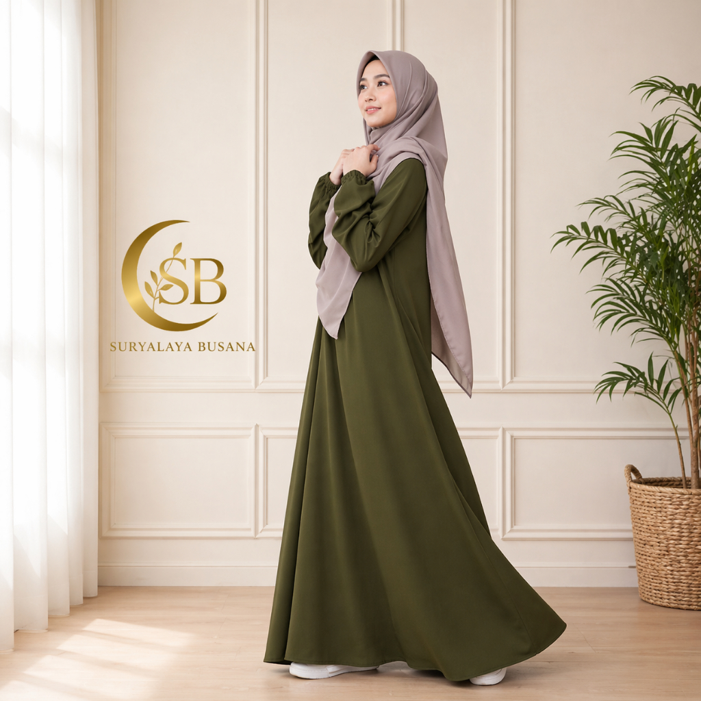 Gamis Lengan Karet Adem dan Nyaman – Gamis Grosir Cibaduyut