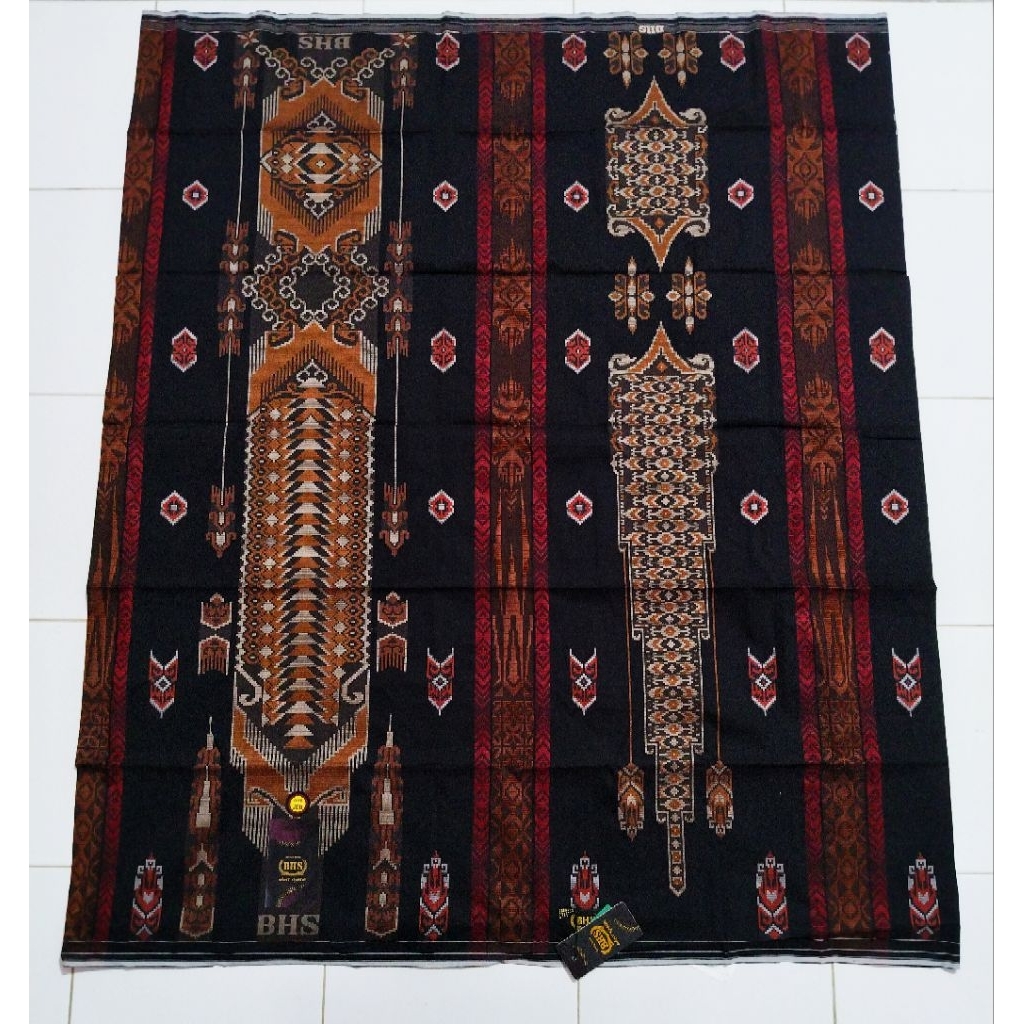 SARUNG BHS AVANT GARDE MOTIF JEB G58 FULL SONGKET JAGUARD KEMASAN BOX + PAPERBAG WARNA HITAM DAN PUT