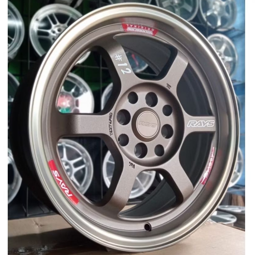 Velg Mobil Racing RAYS TE37 V-PRO Ring 16 Lebar 7 PCD 4x100/114.3 ET 42 Warna Matte Bronze Coating L