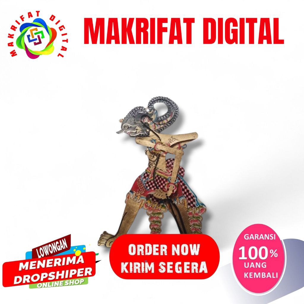 ZACK MART WERKUDARA / WERKUDORO Wayang Kulit Sapi Asli Werkudara Bahan Kulit Sapi