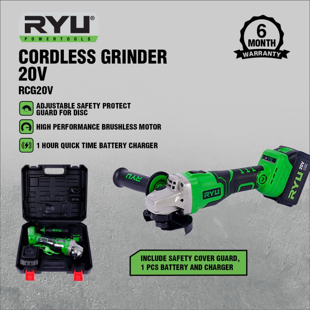 RYU Mesin Gerinda Baterai 20V RCG20V/ Cordless Grinder 20V RCG20V