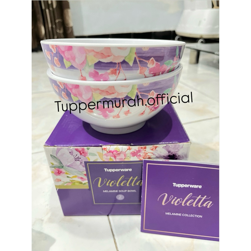 (1 SET) Tupperware Melamine Violetta Soup Bowl 550ml (2pcs) + GIFTBOX