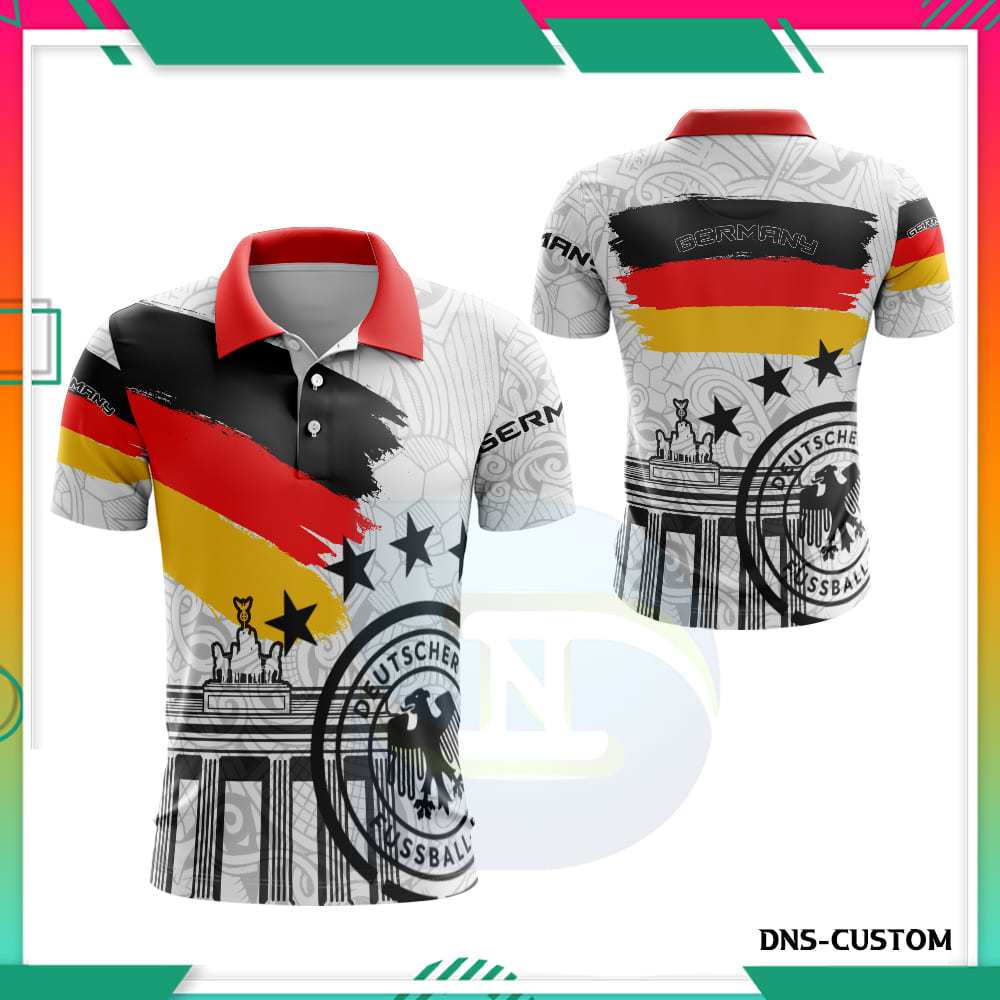Kaos Polo Wangki Pria Jerman Lengan Pendek/Jersey Piala Dunia Germany Premium Adem Custom