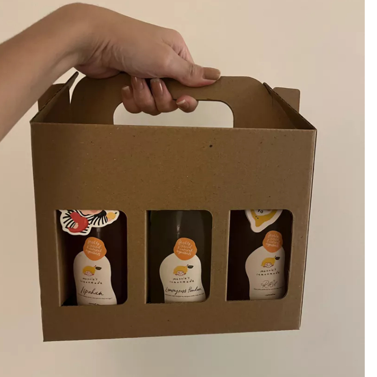 Box Botol 350 ML Isi 3 Packaging Hampers Minuman Coklat Dus Souvenir Pernikahan