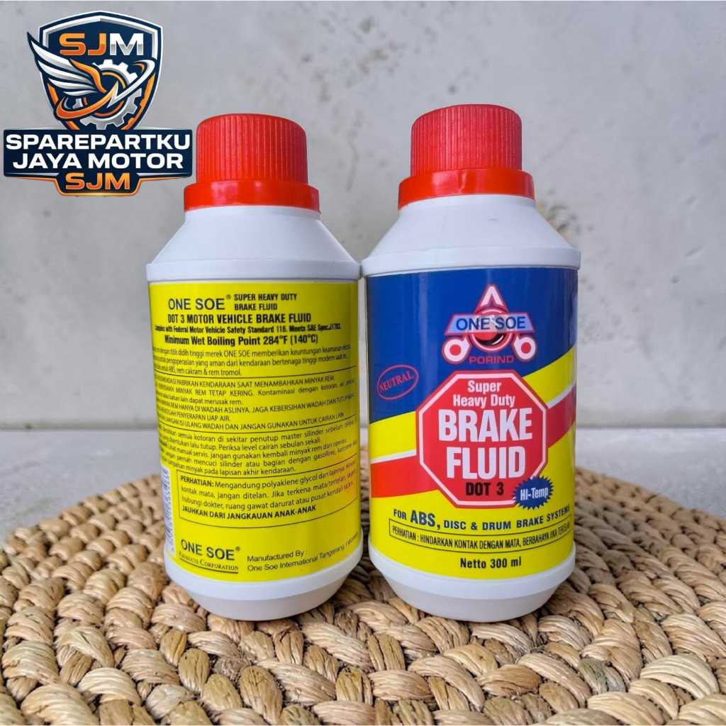 Minyak Rem DOT-3 Onesoe 300ml Warna Merah Untuk Motor Dan Mobil