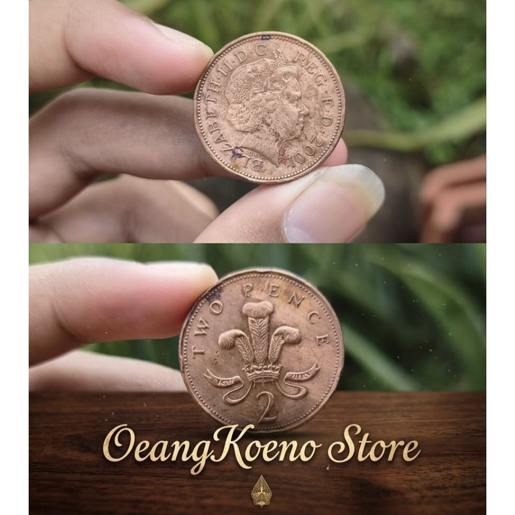 Koin Kuno 2 Pence Ratu Elizabeth ll