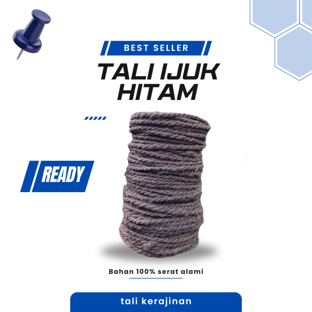 Tali Ijuk Hitam Tali saung bambu gazebo 6mm 50 meter 100 meter