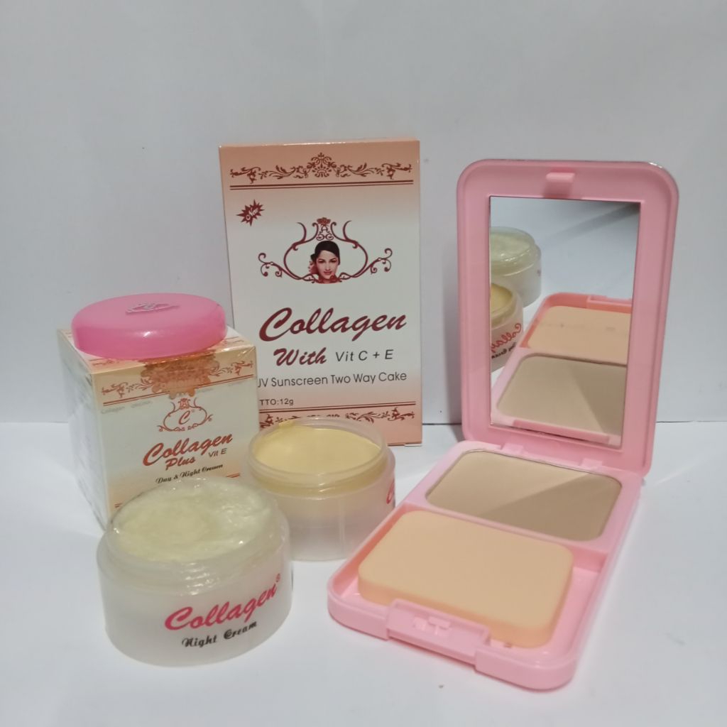 Paket Bedak Two Way Cake Collagen & Cream Susun Collagen Original