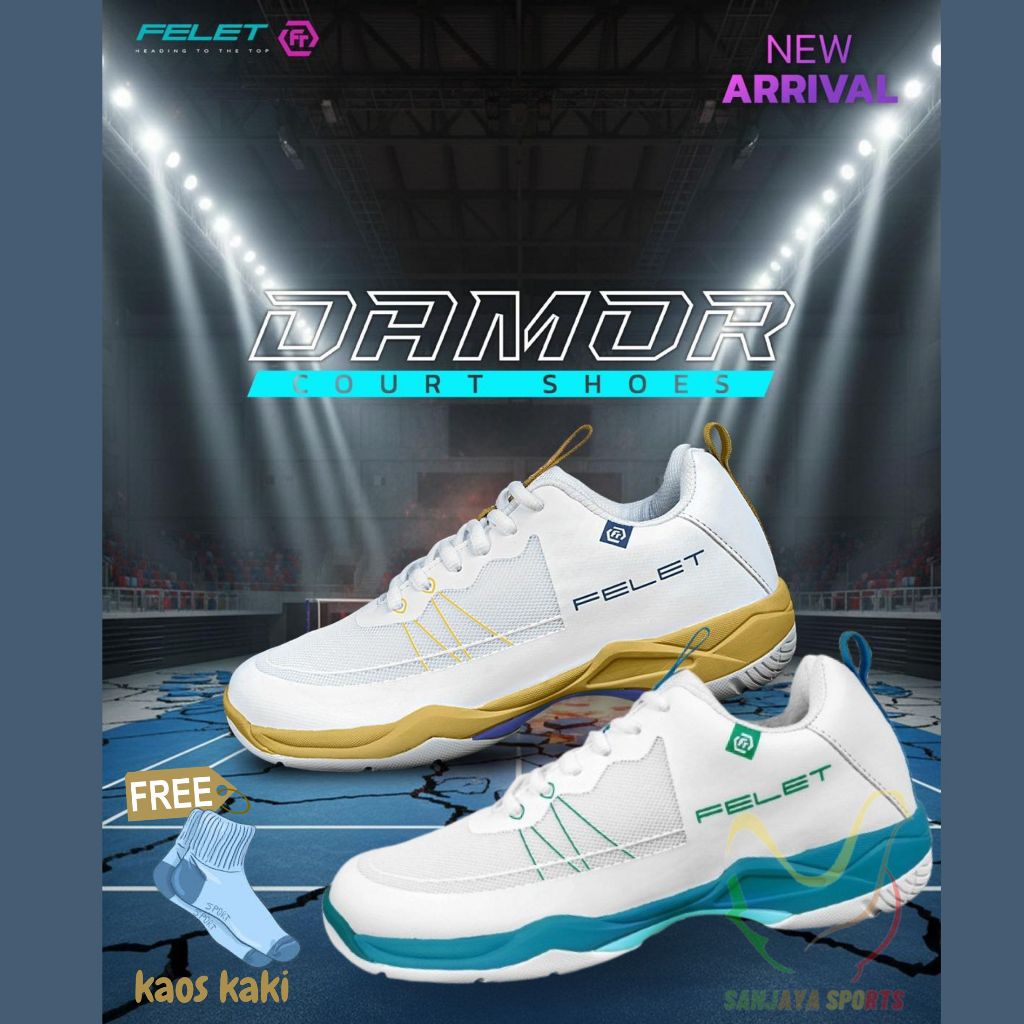 Sepatu Felet DAMOR ( Court Shoes ) Badminton Shoes - Sepatu Badminton ORIGINAL