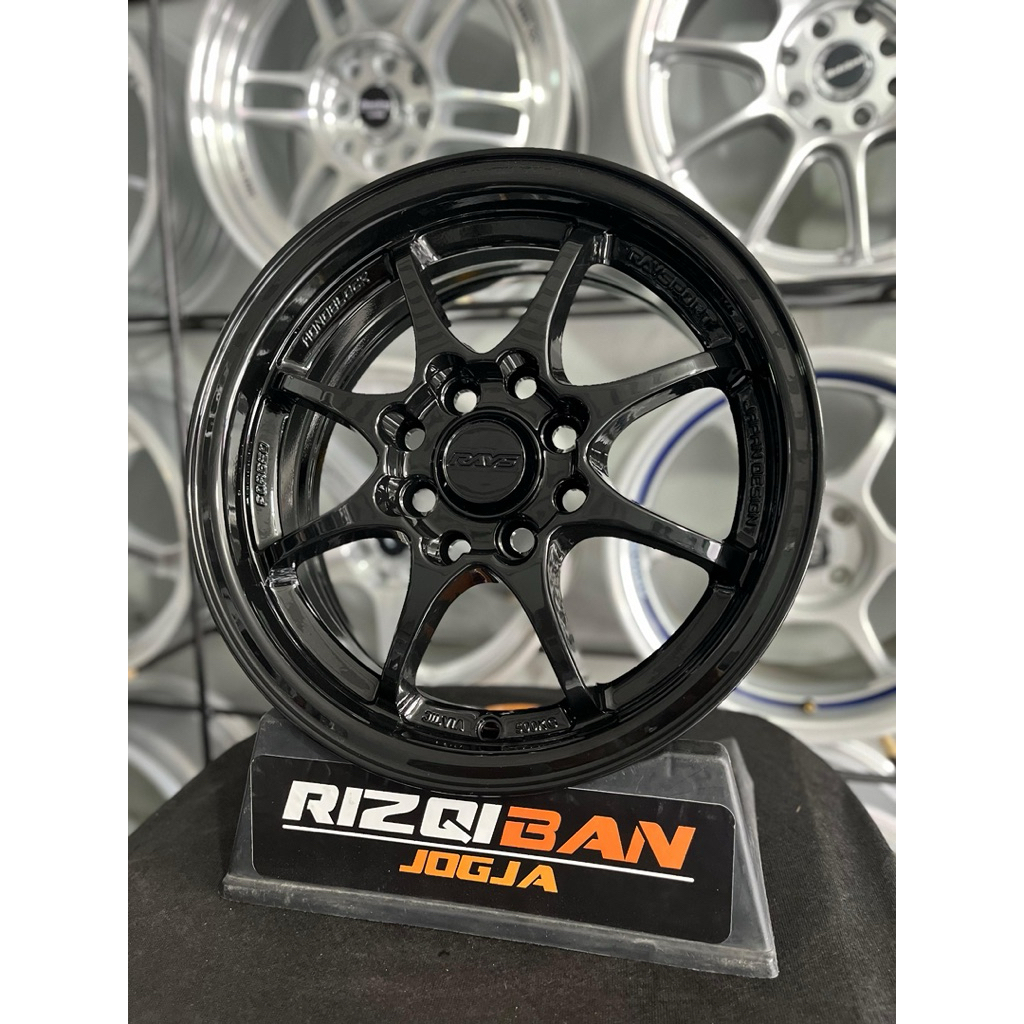 velg ce28 r14 black glossy pcd 4x100/114 kondisi baru