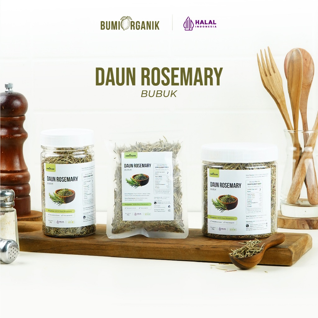 DAUN ROSEMARY BUMI ORGANIK - DAUN KERING ROSEMARY ORIGINAL ORGANIK/ ASLI 100% DAUN ROSEMARY / ROSEMA