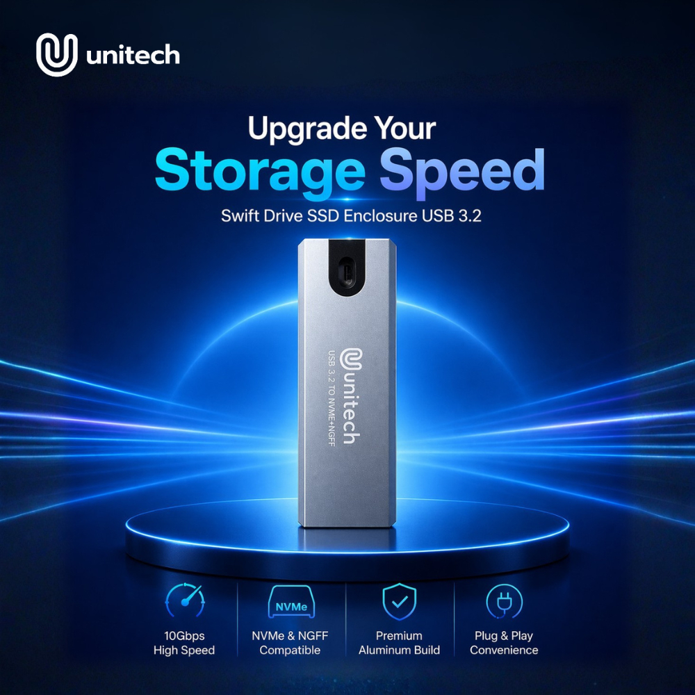 Unitech Swift Drive SSD Enclosure USB 3.2 – NVMe & NGFF M.2 External Case