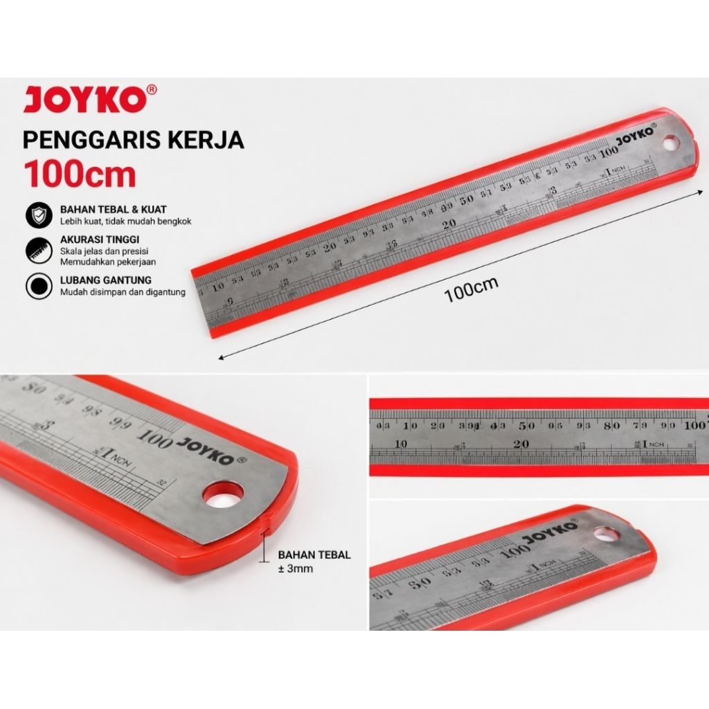 PENGGARIS BESI 100 CM TEBAL BAHAN STAINLESS  JOY ART