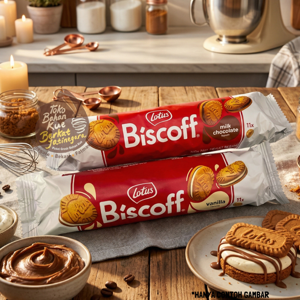 BISKUIT LOTUS BISCOFF VANILA , MILK CHOCOLATE KEMASAN 110 GR / LOTUS BISCOFF BISCUIT