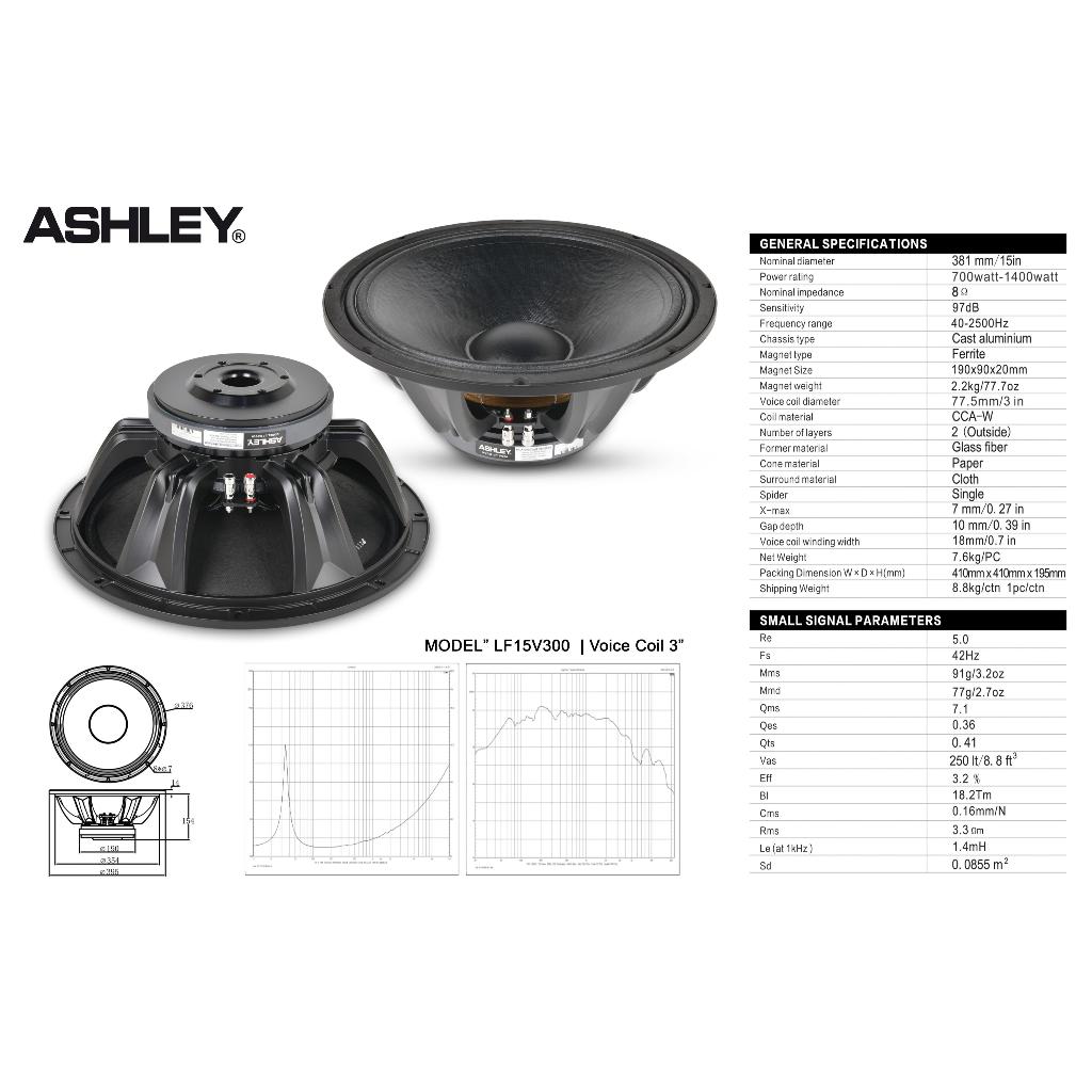 SPEAKER ASHLEY 15INCH 15V300 ASHLEY LF15V300 ASHLEY 15V300