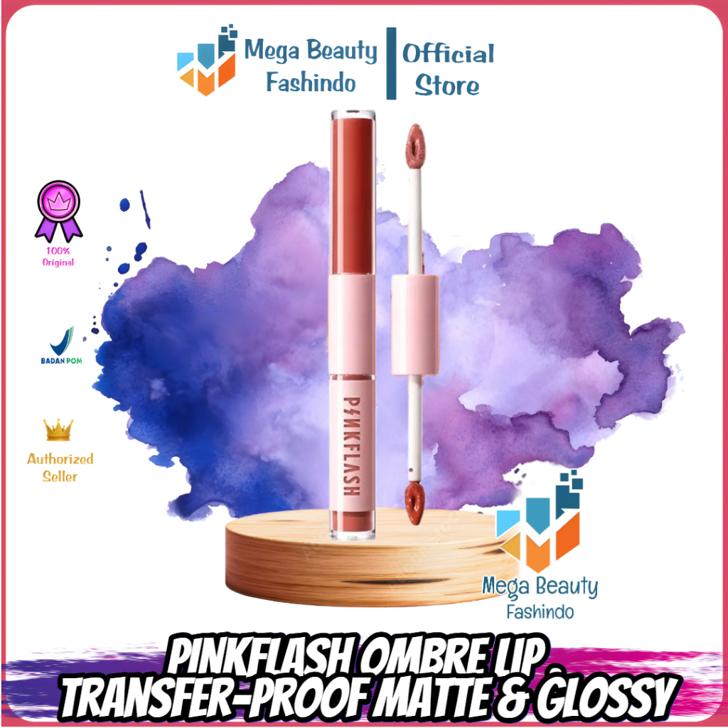 PINKFLASH Ombre Lip Transfer-proof Matte & Glossy Liquid Lip tint Two-Tone Blend Velvet PF-L35