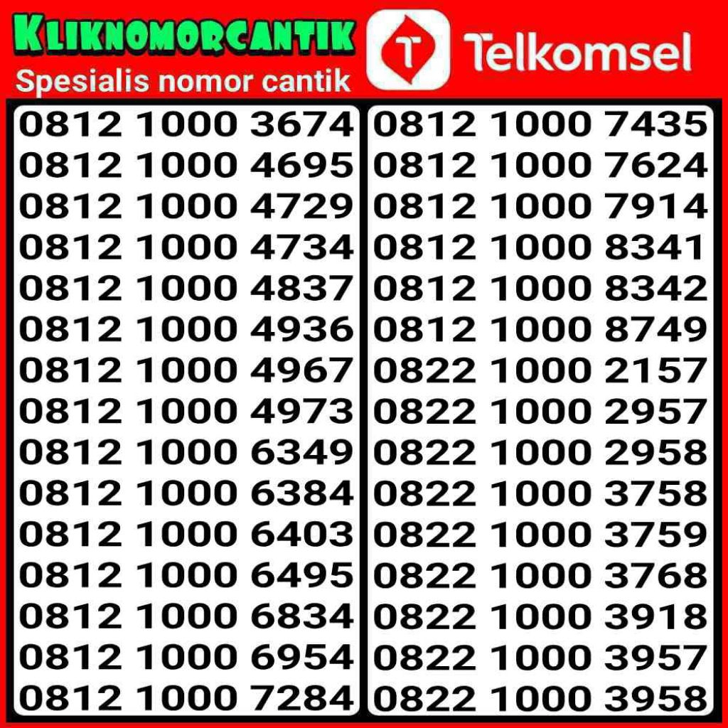 nomor cantik simpati 4G&5G Telkomsel simpati 1000 A1