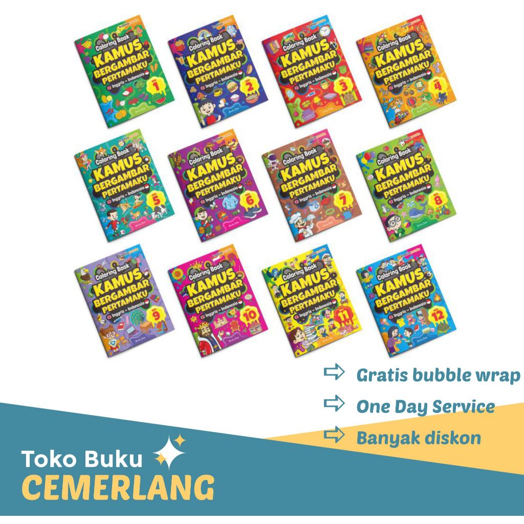 Coloring Book: Kamus Bergambar Pertamaku (12 Buku)
