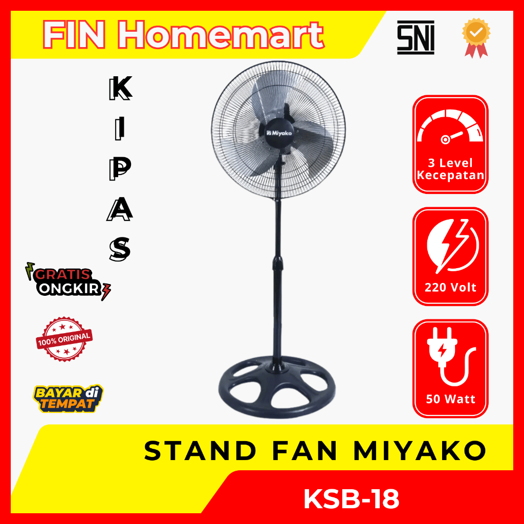 Kipas Angin Berdiri Miyako KSB-18 | KSB-18 Stand Fan Miyako