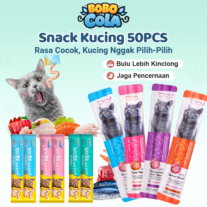 50pcs Liebao Snack Kucing Cemilan Kucing Strip Kucing Makanan Basah Kucing Halal