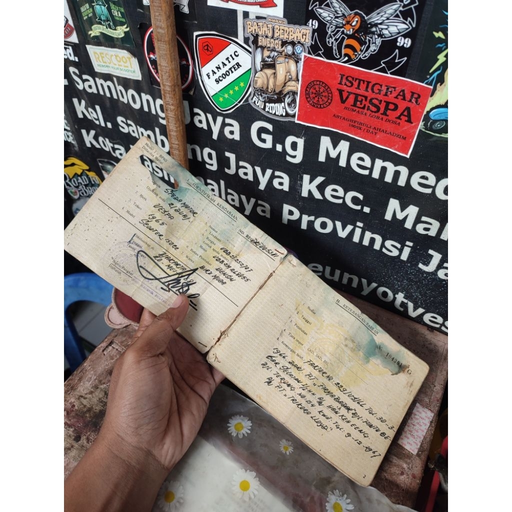 buku vespa VBB 65 plat B