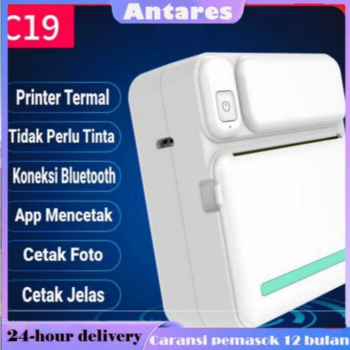 Mini Printer Portable Thermal Printer Pocket Printer Wireless Bluetooth Mini Foto Gambar Label Print