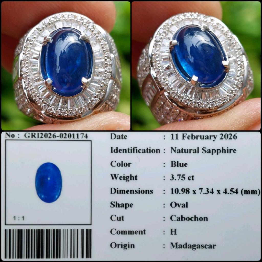 Natural Blue Sapphire Cabochon Crystal Good Color Royal Safir Biru Batu Permata Asli