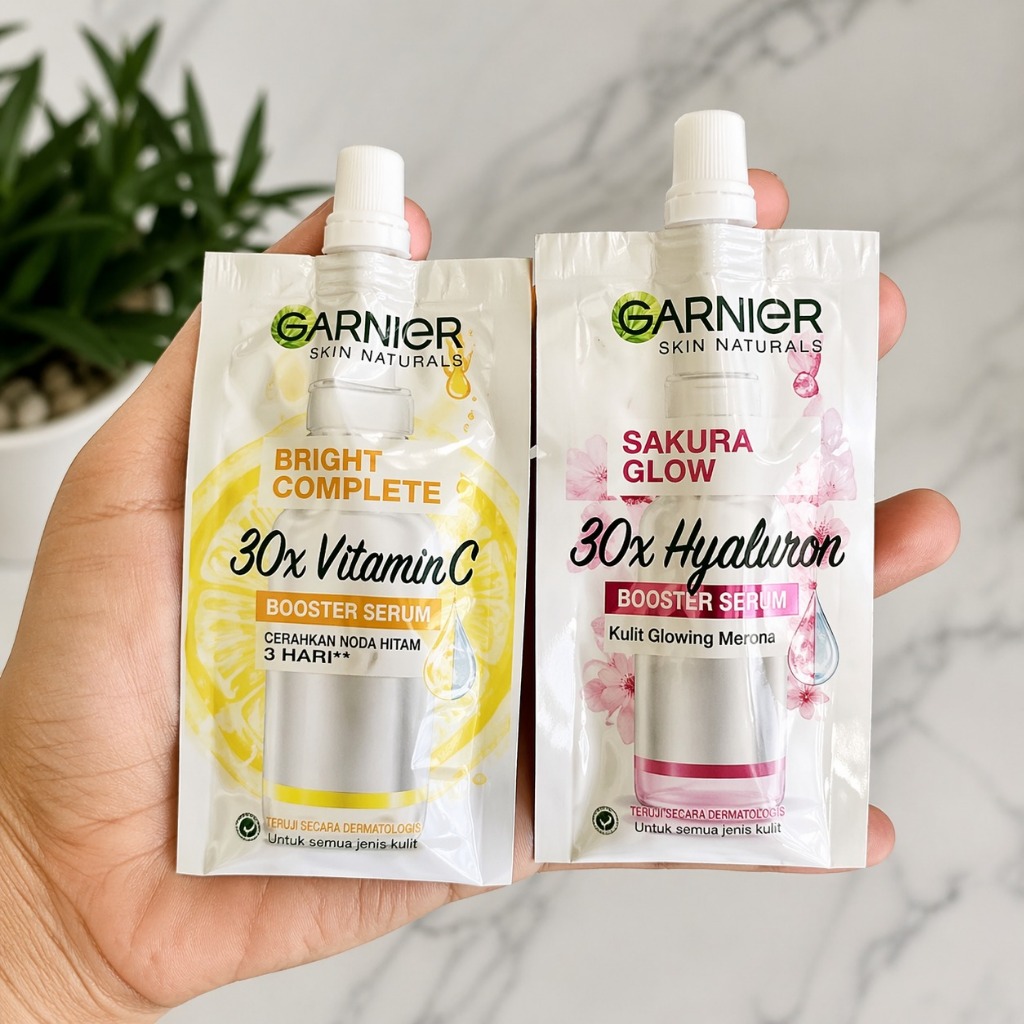 GARNIER SERUM 30x Booster Serum 7.5ml Garnier Light Complete/ Sakura ( Sachet )