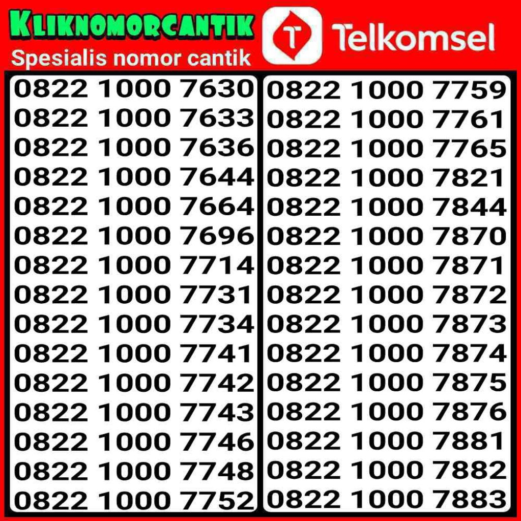 nomor cantik Telkomsel simpati kartu perdana Simpati seri 1000 A5