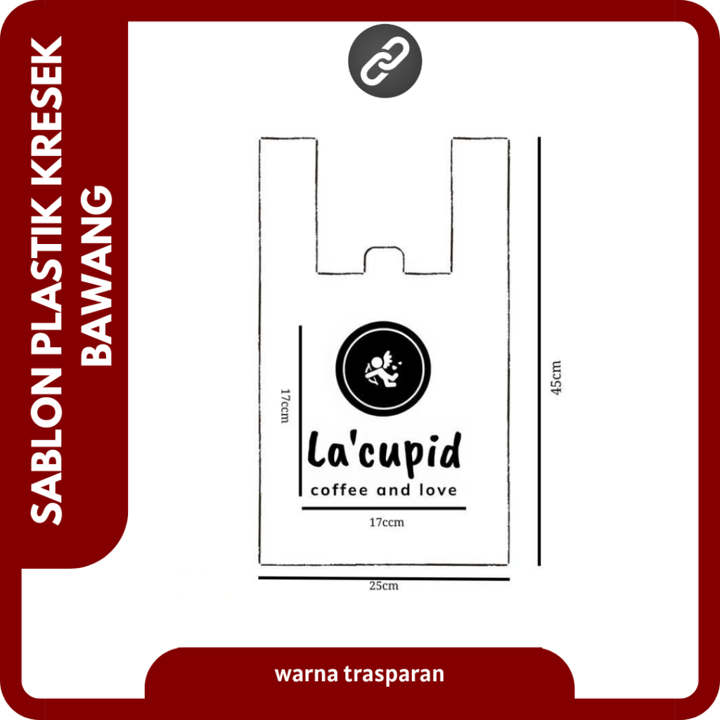 Custom Sablon Kantong Kresek Bawang Bening Kecil | Custom Sablon Kantong Plastik Bening Sedang