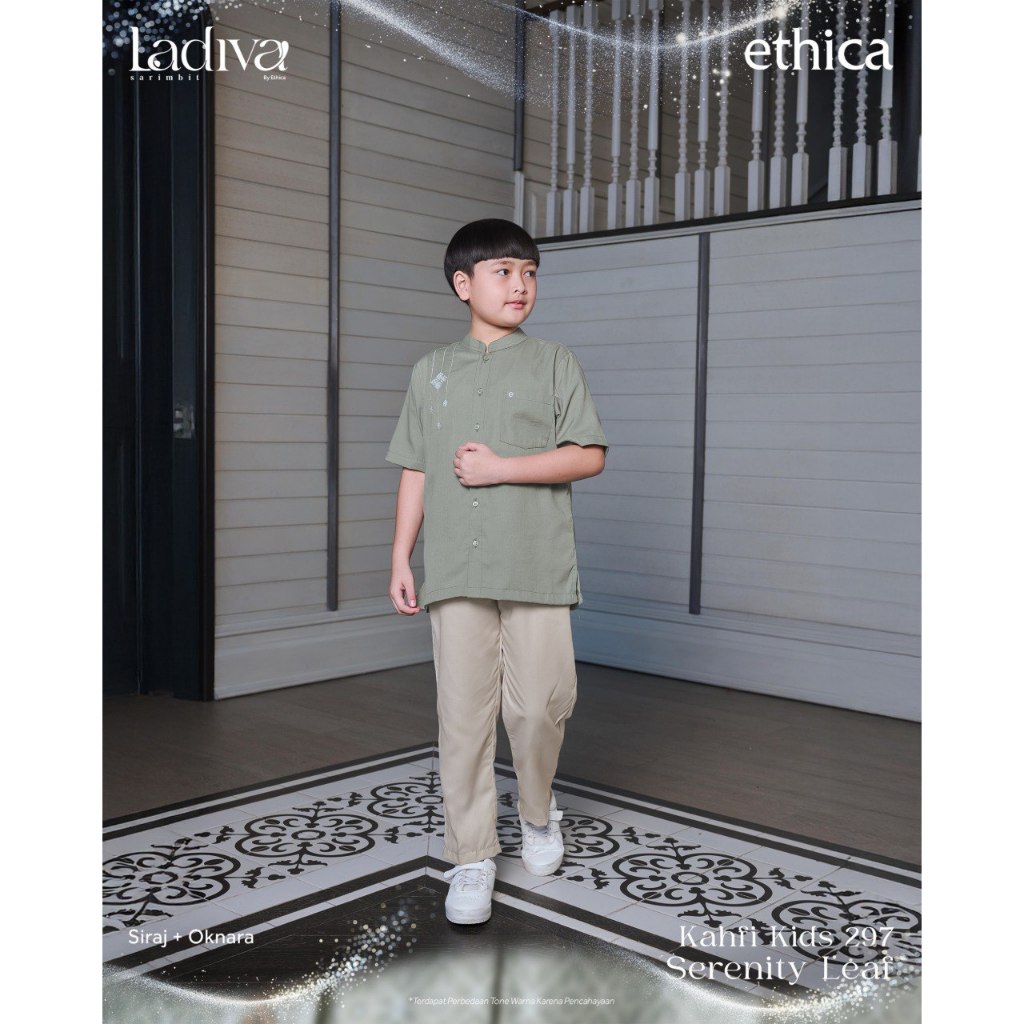 Jual Ethica Kahfi Kids 297 Koko Anak Serenity Leaf Siraj Oknara Lengan Pendek Ladiva Series